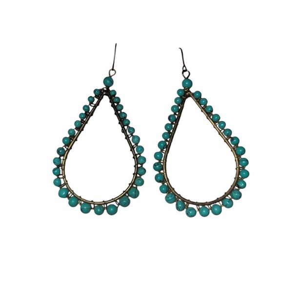 Elegant Teardrop Turquoise Earrings - Picture 1 of 3